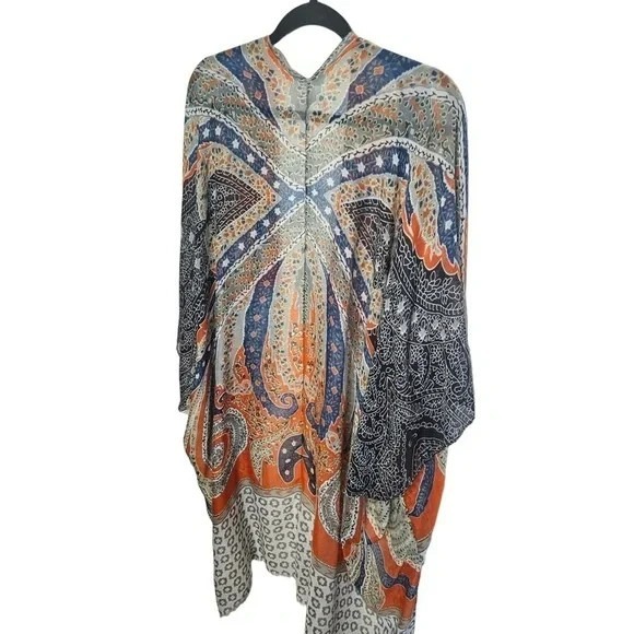 ANTHROPOLOGIE Kimono Sunlit Light Cover Up Scarf Dress Caftan Subtle Luxury OS - Picture 7 of 12
